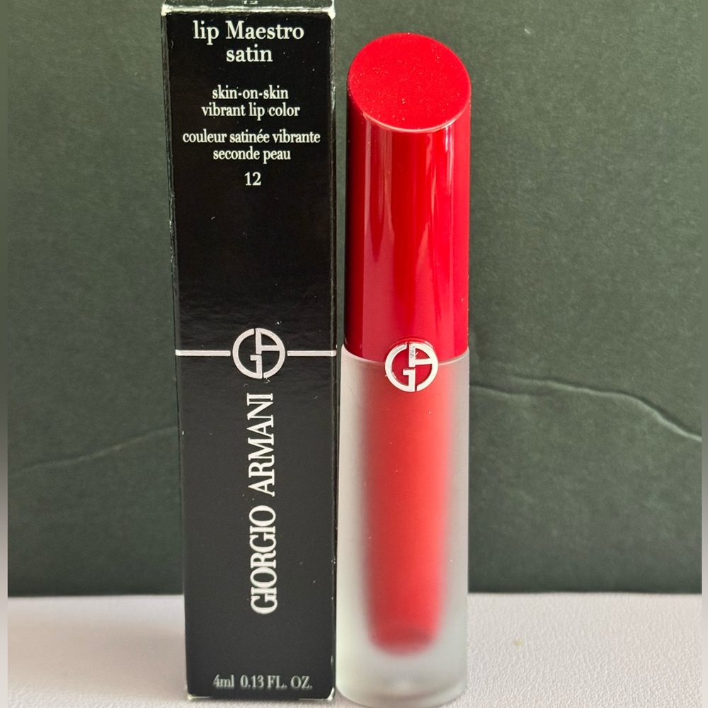 Giorgio Armani Lip Maestro Satin Liquid Lipstick — Vibrant Red (12) - Picture 3 of 10
